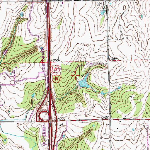 Topographic Map of Oknoname 083012 Dam, OK