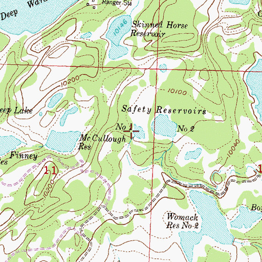 Topographic Map of Safety Reservoir Number 1, CO