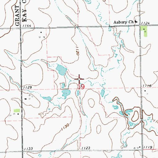 Topographic Map of Oknoname 083016 Dam, OK