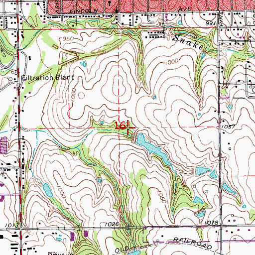 Topographic Map of Oknoname 083017 Dam, OK