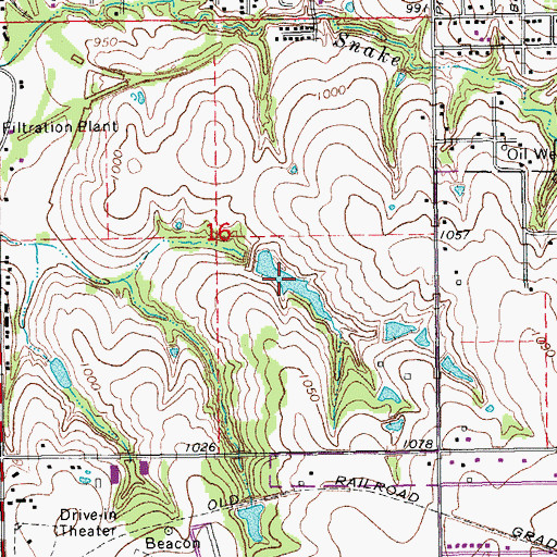 Topographic Map of Oknoname 083017 Reservoir, OK