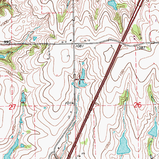 Topographic Map of Oknoname 083018 Dam, OK