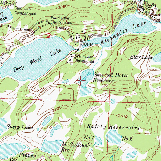 Topographic Map of Skinned Horse Reservoir, CO