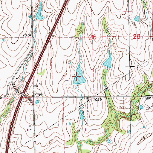 Topographic Map of Oknoname 083019 Reservoir, OK