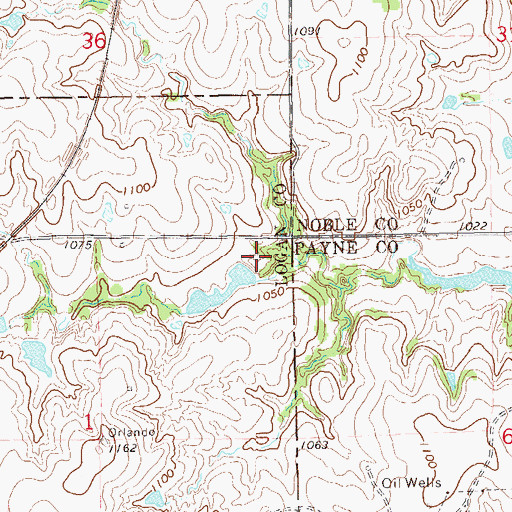Topographic Map of Oknoname 083020 Dam, OK