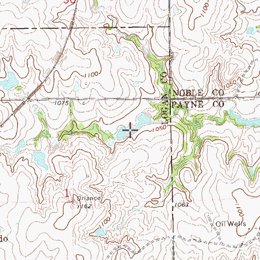 Topographic Map of Oknoname 083020 Reservoir, OK
