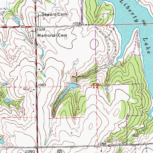 Topographic Map of Oknoname 083023 Dam, OK
