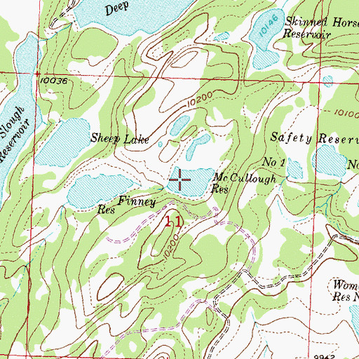 Topographic Map of McCullough Reservoir, CO