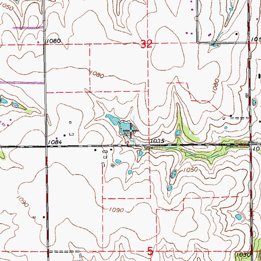 Topographic Map of Oknoname 083024 Dam, OK