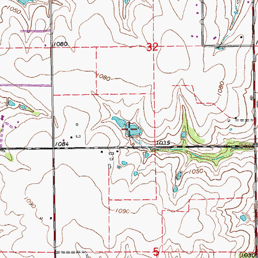 Topographic Map of Oknoname 083024 Reservoir, OK