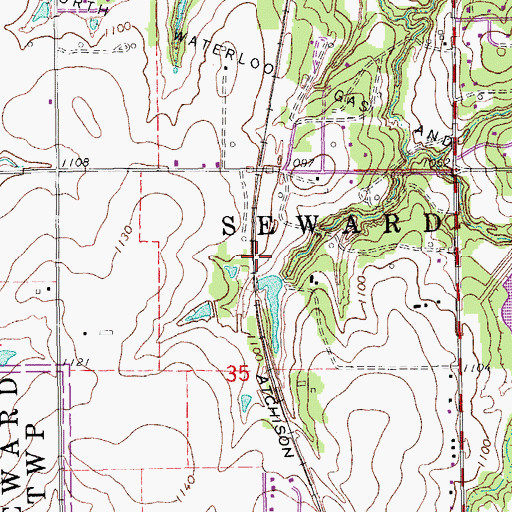 Topographic Map of Oknoname 083025 Dam, OK