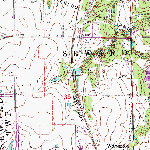 Topographic Map of Oknoname 083025 Reservoir, OK