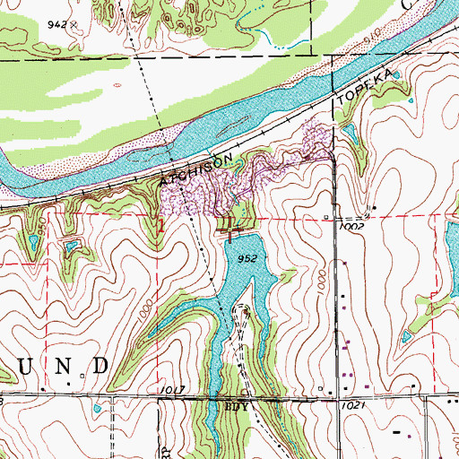 Topographic Map of Oknoname 083026 Dam, OK
