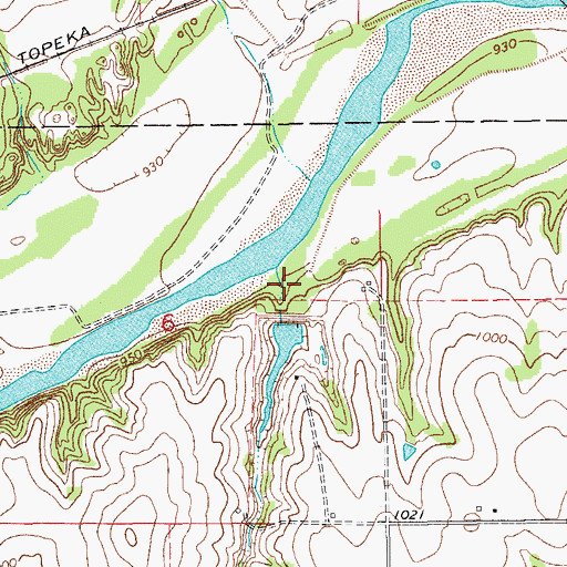 Topographic Map of Oknoname 083027 Dam, OK
