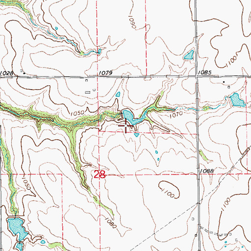 Topographic Map of Oknoname 083031 Dam, OK