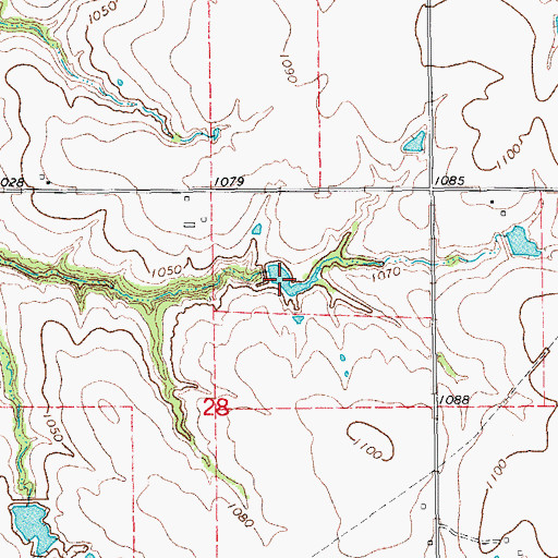 Topographic Map of Oknoname 083031 Reservoir, OK