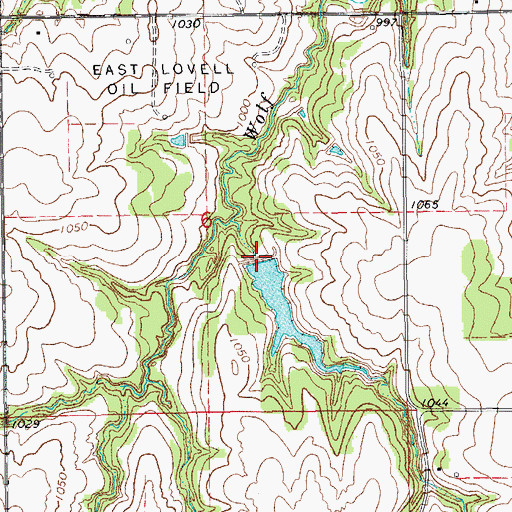 Topographic Map of Oknoname 083034 Dam, OK