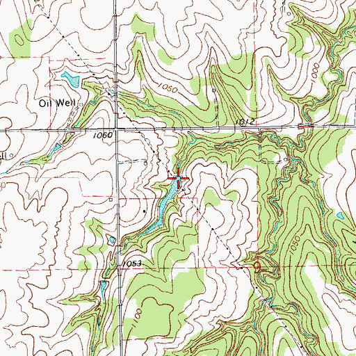 Topographic Map of Oknoname 083035 Dam, OK