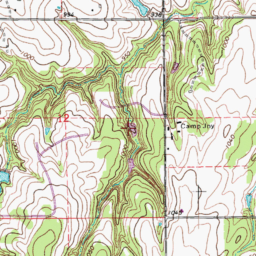 Topographic Map of Oknoname 083036 Reservoir, OK