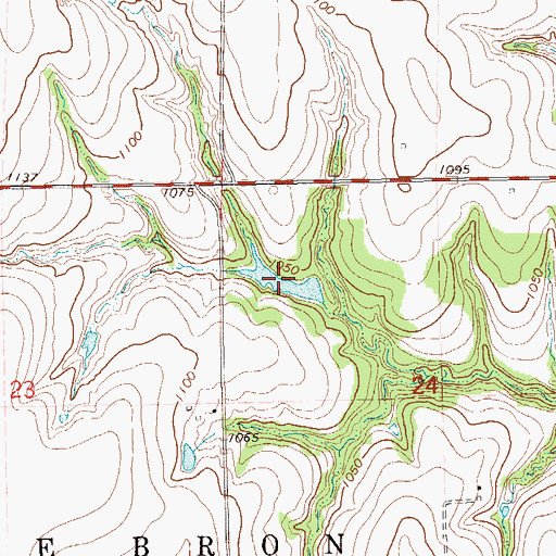 Topographic Map of Oknoname 083040 Reservoir, OK