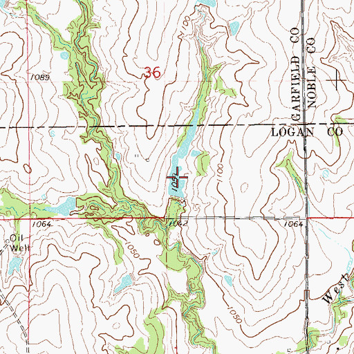 Topographic Map of Oknoname 083041 Dam, OK