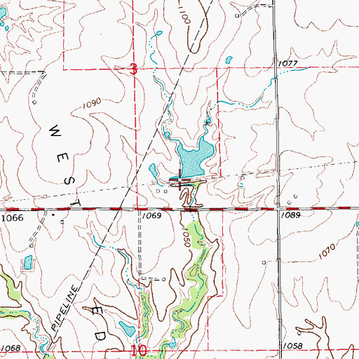 Topographic Map of Oknoname 083042 Dam, OK