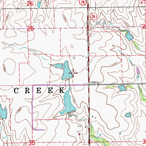 Topographic Map of Oknoname 083043 Dam, OK