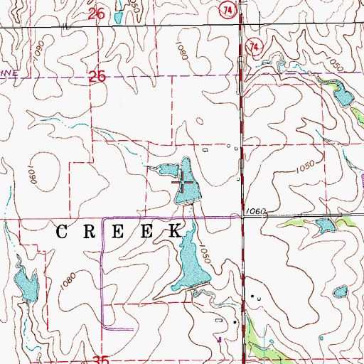 Topographic Map of Oknoname 083043 Reservoir, OK