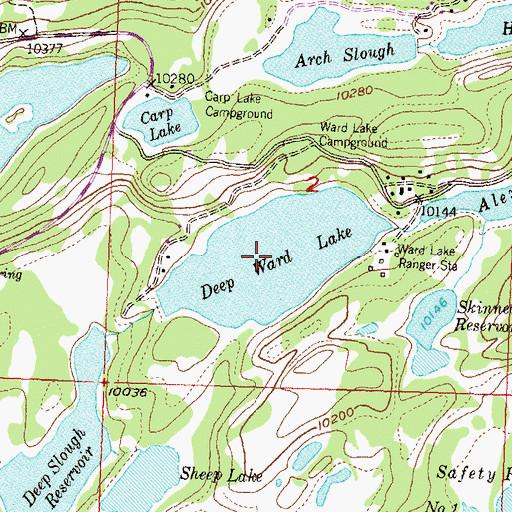 Topographic Map of Deep Ward Lake, CO