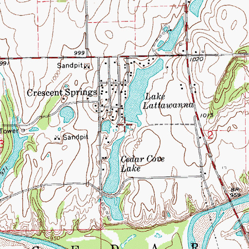 Topographic Map of Alttawanna Dam, OK