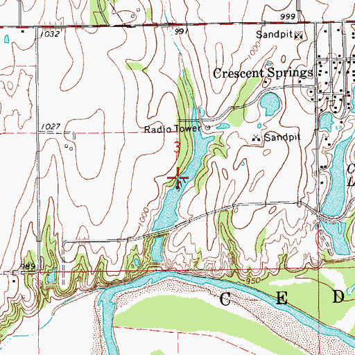 Topographic Map of Oknoname 083047 Reservoir, OK
