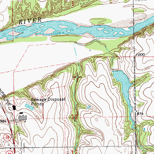 Topographic Map of Oknoname 083049 Reservoir, OK