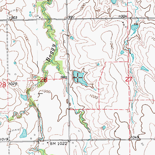Topographic Map of Oknoname 083050 Reservoir, OK