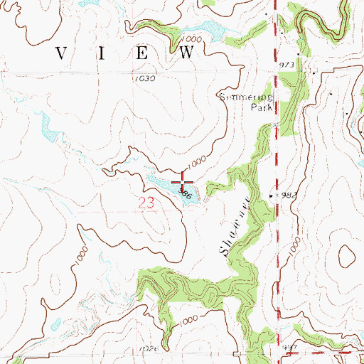 Topographic Map of Oknoname 083052 Dam, OK