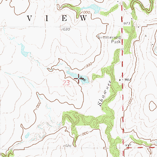 Topographic Map of Oknoname 083052 Reservoir, OK