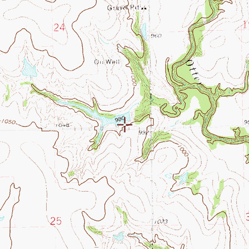 Topographic Map of Oknoname 083054 Dam, OK