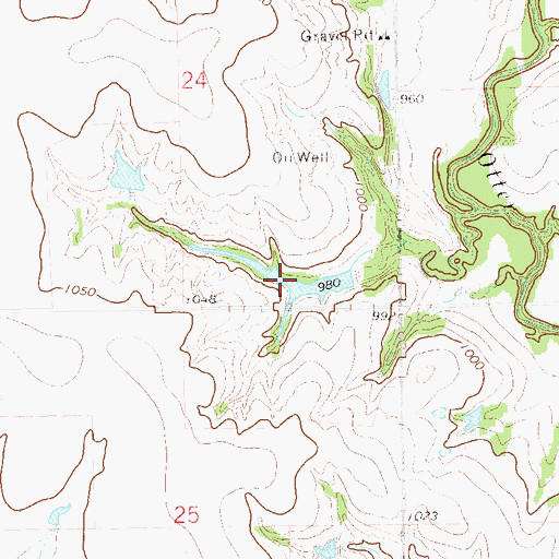Topographic Map of Oknoname 083054 Reservoir, OK