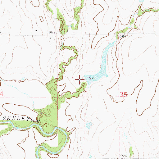Topographic Map of Oknoname 083055 Dam, OK
