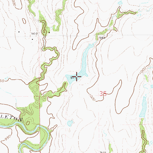 Topographic Map of Oknoname 083055 Reservoir, OK