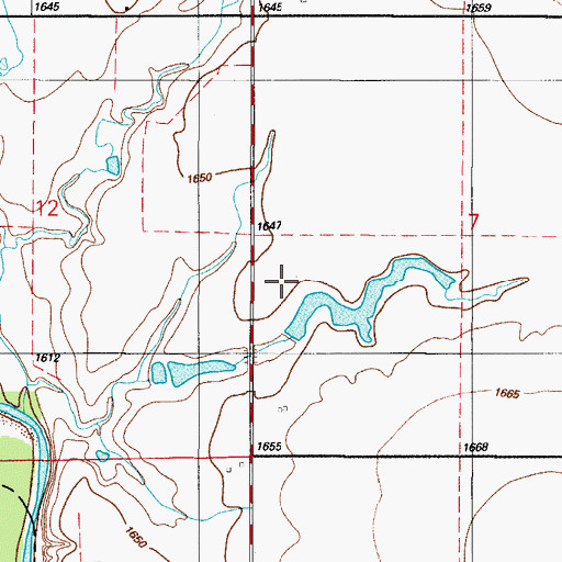 Topographic Map of Oknoname 075001 Dam, OK