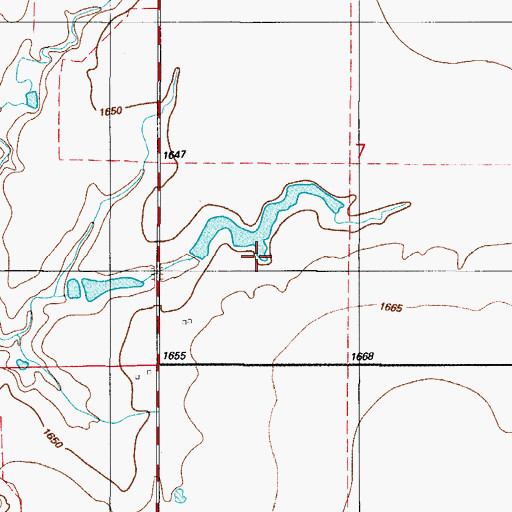 Topographic Map of Oknoname 075001 Reservoir, OK