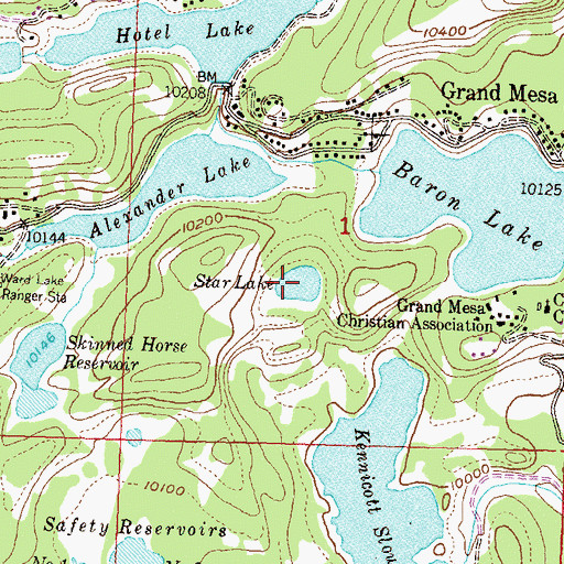 Topographic Map of Star Lake, CO