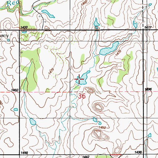 Topographic Map of Oknoname 075009 Reservoir, OK