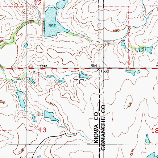 Topographic Map of Oknoname 075010 Dam, OK