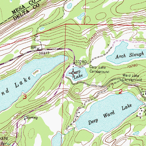 Topographic Map of Cobbett Lake, CO