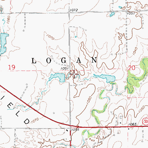 Topographic Map of Oknoname 07303 Dam, OK
