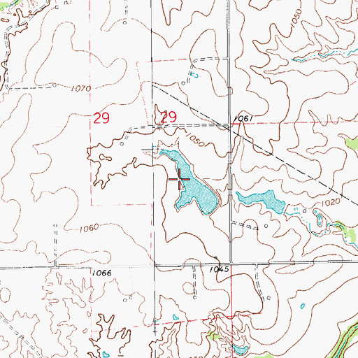 Topographic Map of Oknoname 07306 Reservoir, OK