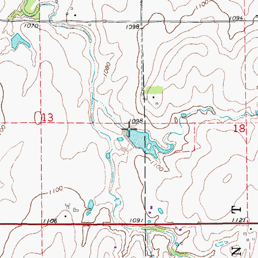 Topographic Map of Oknoname 07309 Dam, OK