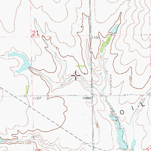 Topographic Map of Oknoname 07312 Dam, OK
