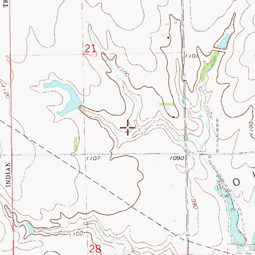 Topographic Map of Oknoname 07312 Reservoir, OK